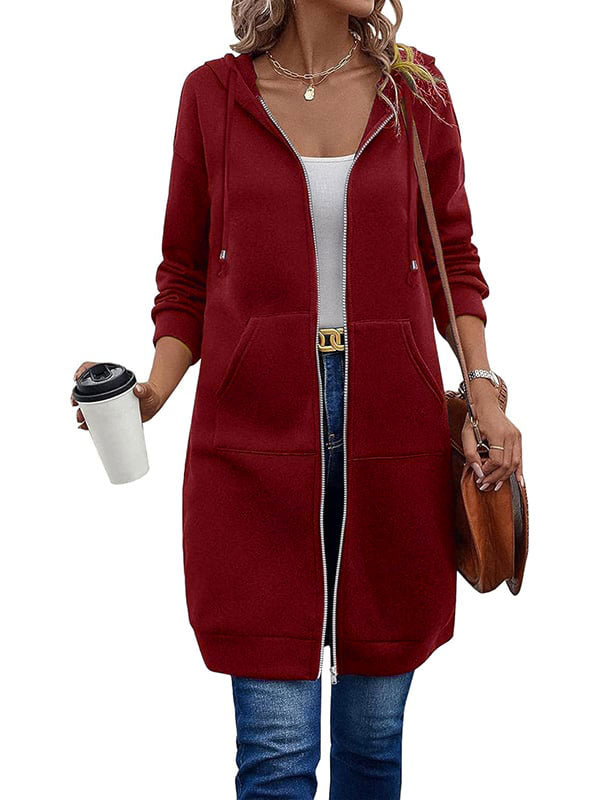 🔥 Lässiger Fleece-Kapuzenpullover mit Reißverschluss für Damen/🔥 Casual wool pullover with zipper for women