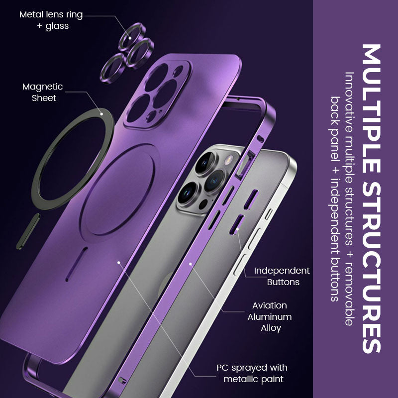 Magnetiskt metallfodral med snäppfunktion för iPhone/Magnetic metal case with snap function for iPhone