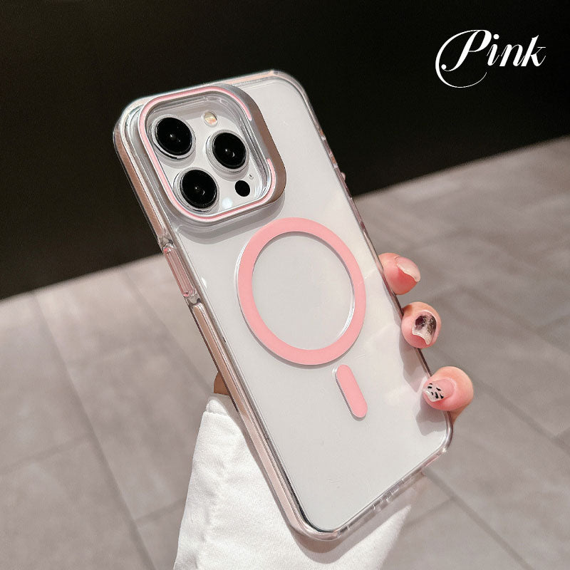 Transparent Two-Tone Magnetic Phone Case