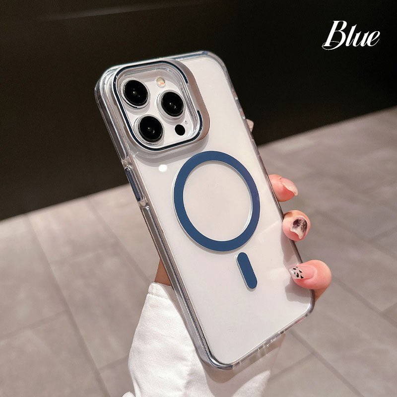 Transparent Two-Tone Magnetic Phone Case