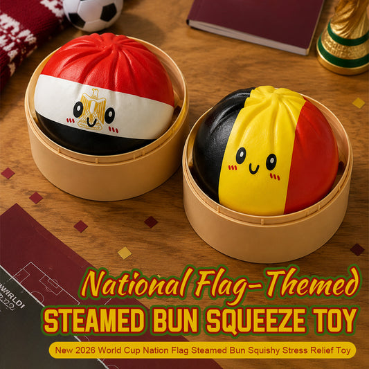 New 2026 World Cup Nation Flag Steamed Bun Squishy Stress Relief Toy