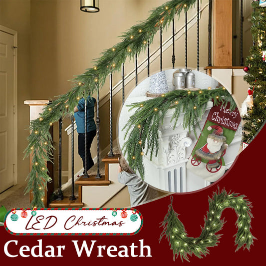 LED Christmas Cedar Wreath