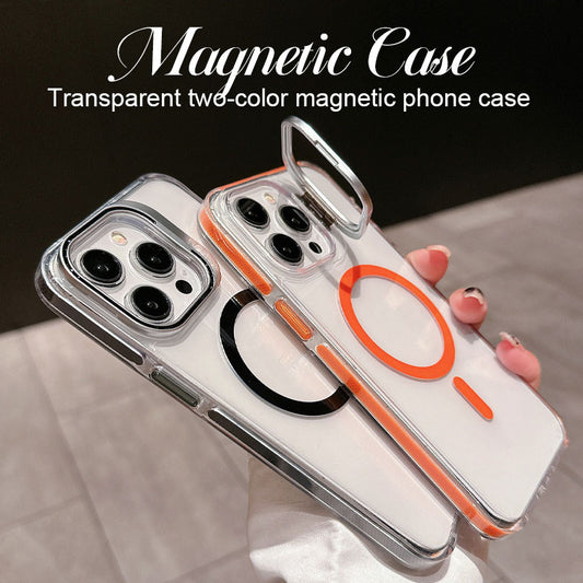 Transparent Two-Tone Magnetic Phone Case