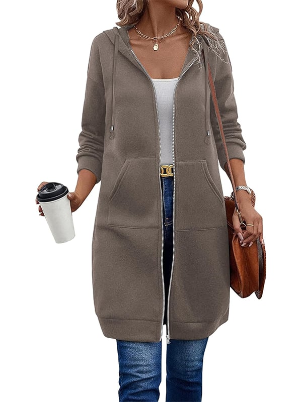 🔥 Lässiger Fleece-Kapuzenpullover mit Reißverschluss für Damen/🔥 Casual wool pullover with zipper for women