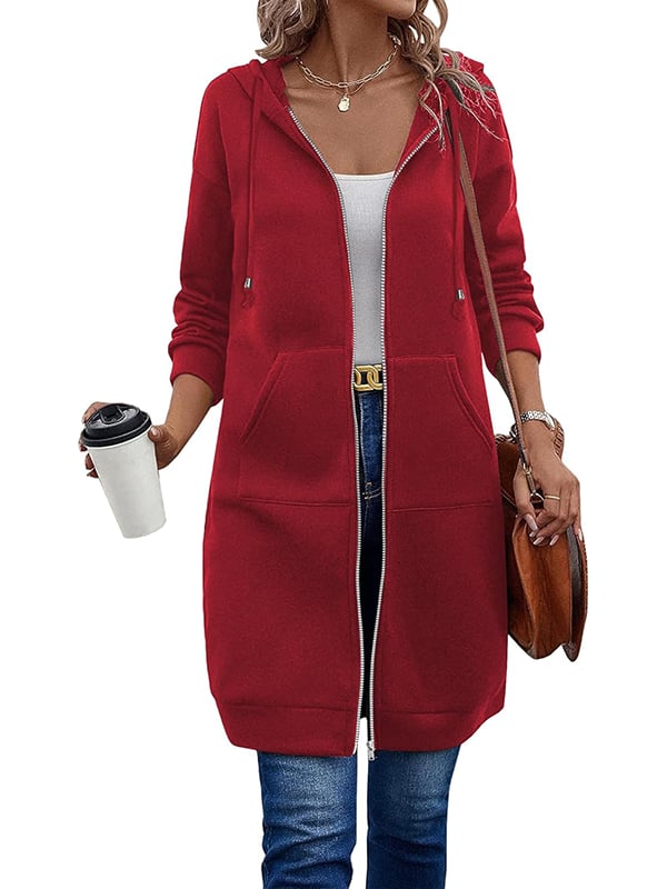 🔥 Lässiger Fleece-Kapuzenpullover mit Reißverschluss für Damen/🔥 Casual wool pullover with zipper for women