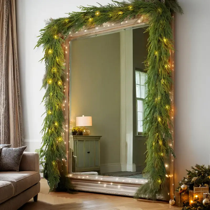 LED Christmas Cedar Wreath