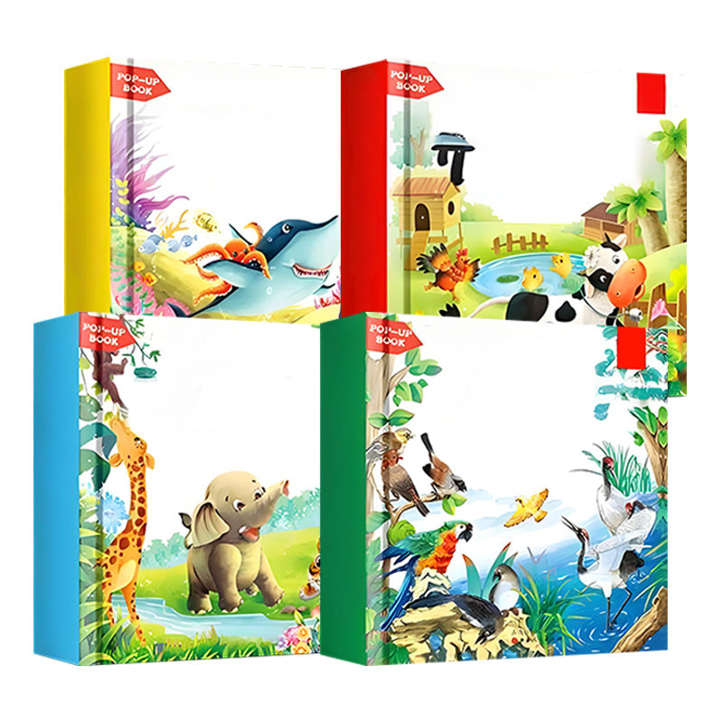 Pop-up-Buch mit Tiermotiven für Kinder/Pop-up book with animal motifs for children