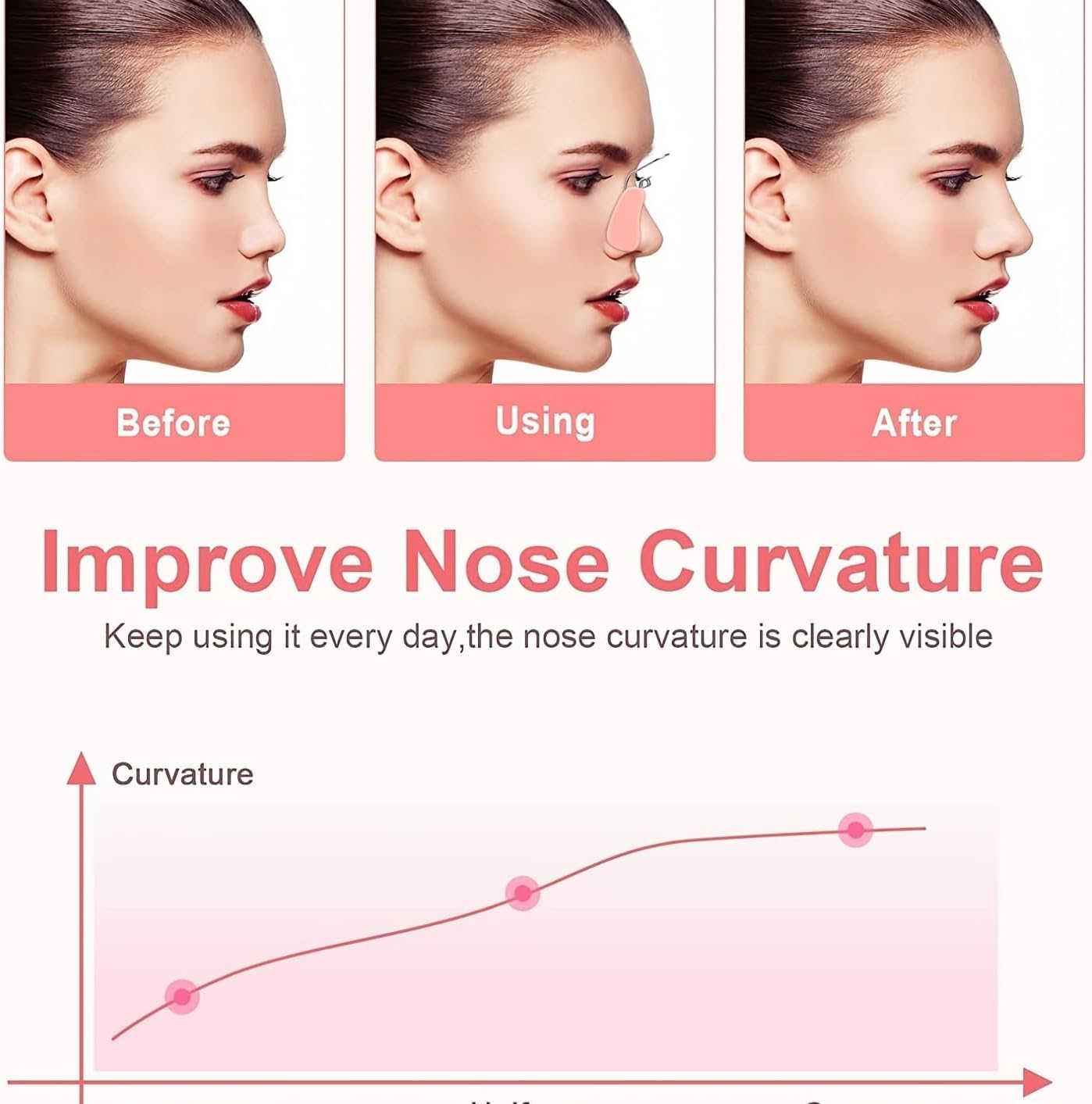 fashion mania Nose Shaper Clip, Pain-free Nose Bridge Straightener Corrector, Beauty Up Lifting Soft Safety Silicone Tool Wide Crooked Nose For Women Men
