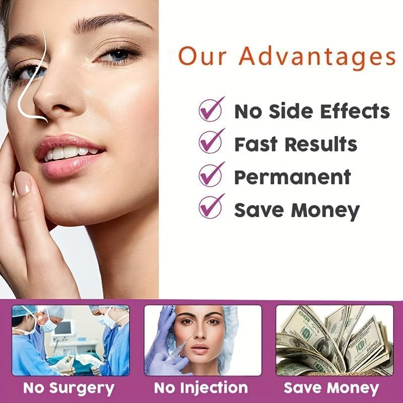 fashion mania Nose Shaper Clip, Pain-free Nose Bridge Straightener Corrector, Beauty Up Lifting Soft Safety Silicone Tool Wide Crooked Nose For Women Men