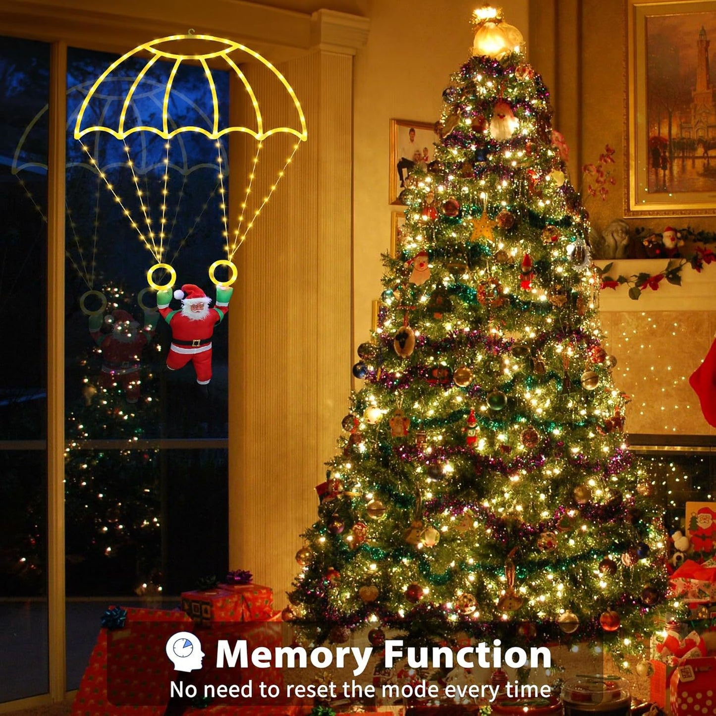 LED Santa Parachute Christmas Lights