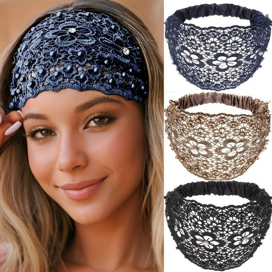 🔥Hot Sale Promotion 49% OFF🎁 Boho-chic Crystal & Pearl Embellished Wide Headbands for Women