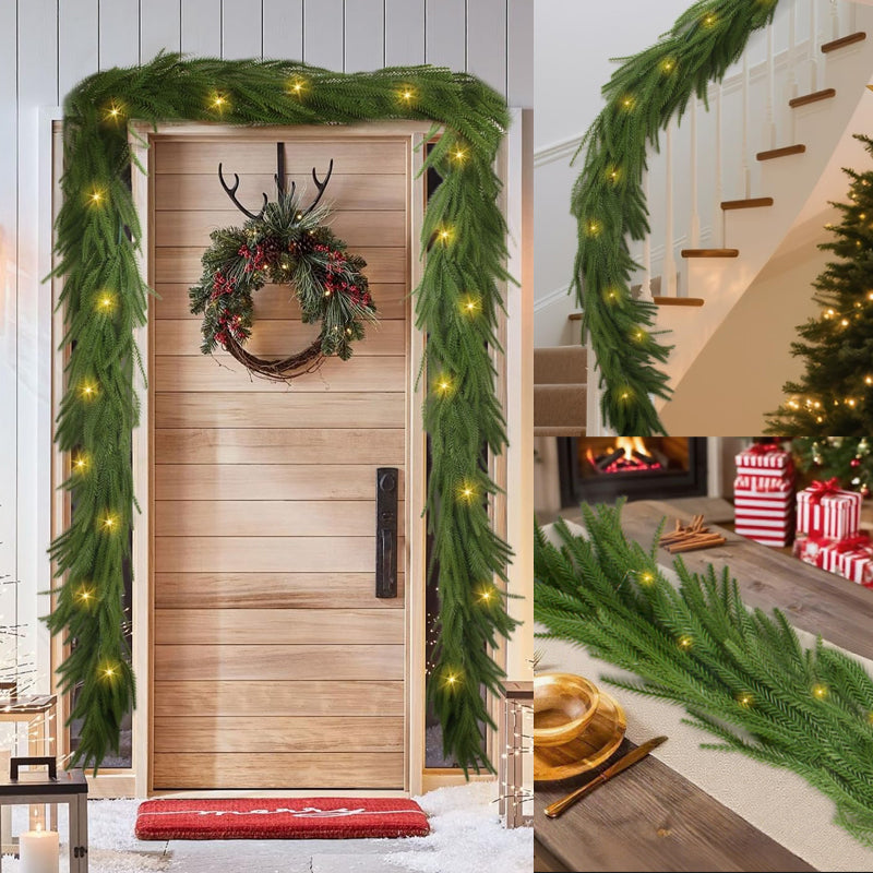 LED Christmas Cedar Wreath