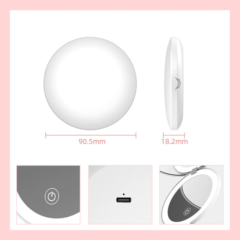 Tragbarer Doppelseitiger Schminkspiegel Mit USB-Ladefunktion/Portable USB charging double-sided makeup mirror