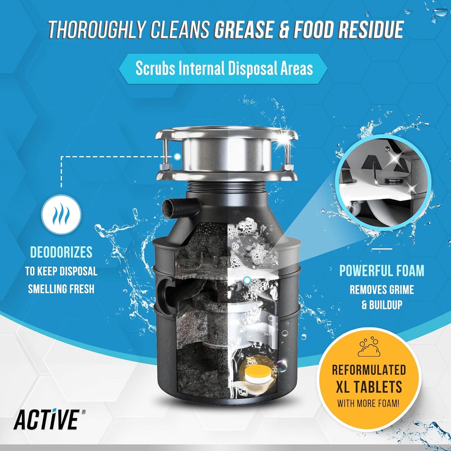 Garbage Disposal Cleaner & Deodorizer Tablets - 24 Pack