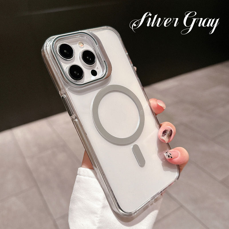 Transparent Two-Tone Magnetic Phone Case