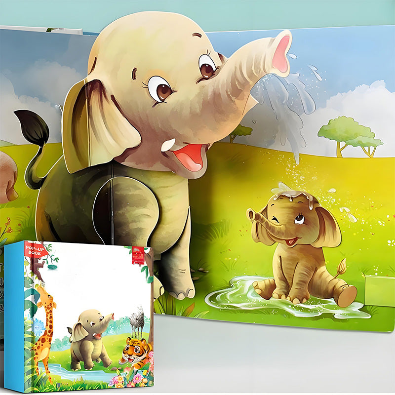 Pop-up-Buch mit Tiermotiven für Kinder/Pop-up book with animal motifs for children