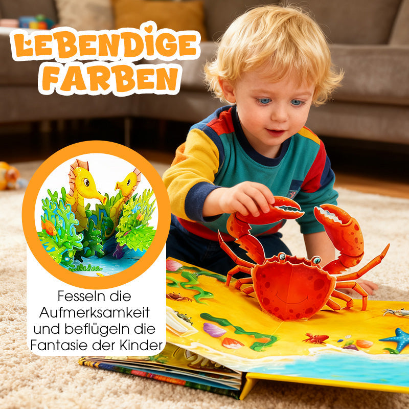 Pop-up-Buch mit Tiermotiven für Kinder/Pop-up book with animal motifs for children