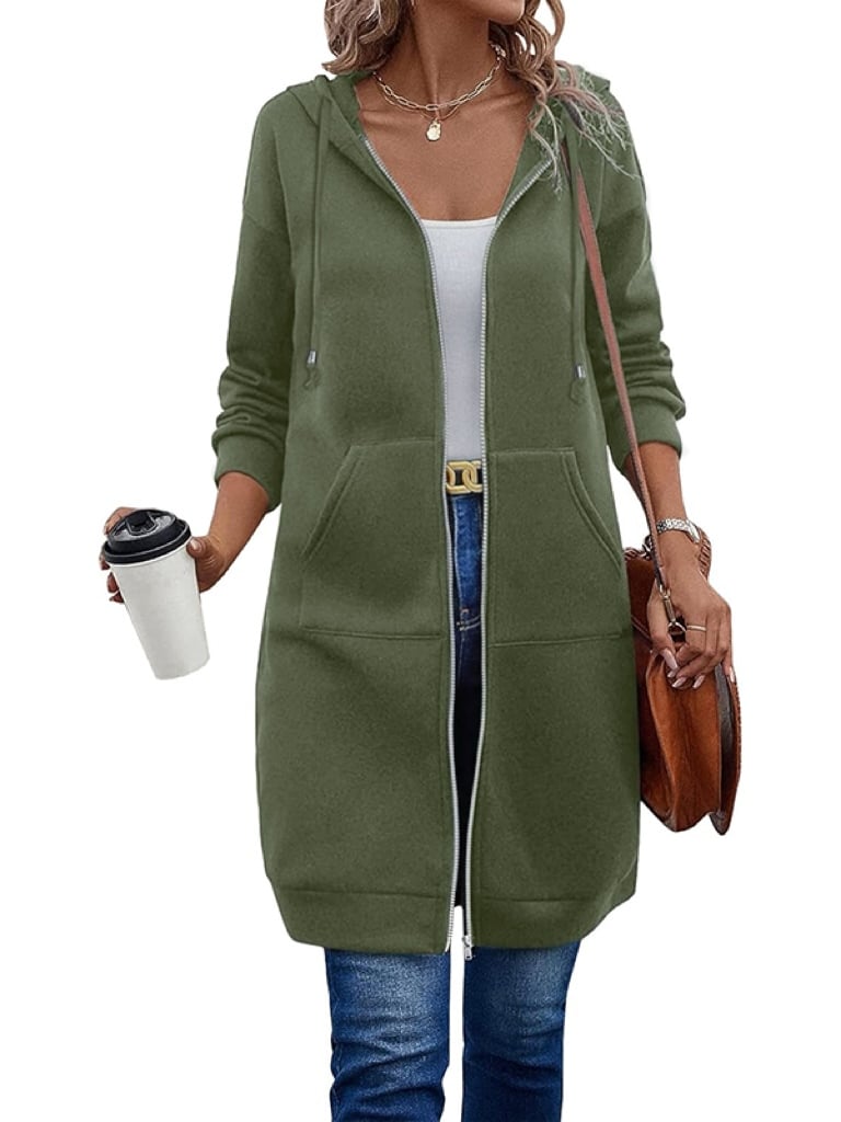 🔥 Lässiger Fleece-Kapuzenpullover mit Reißverschluss für Damen/🔥 Casual wool pullover with zipper for women