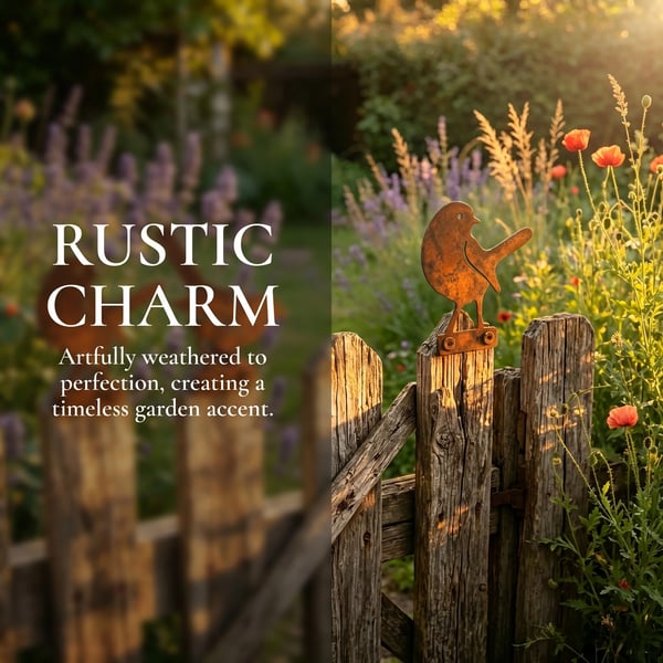 5-delige levensechte roestige metalen vogelsilhouetten als tuindecoratie/5-Piece Lifelike Rusty Metal Bird Silhouettes for Garden Decoration